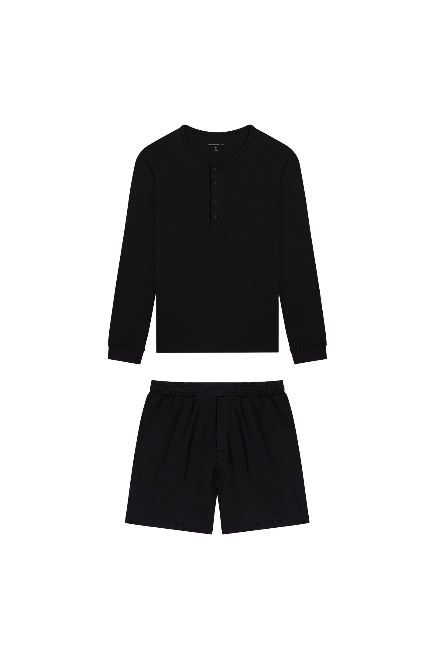 Premium Pyjama Long Sleeve Henley Short Set