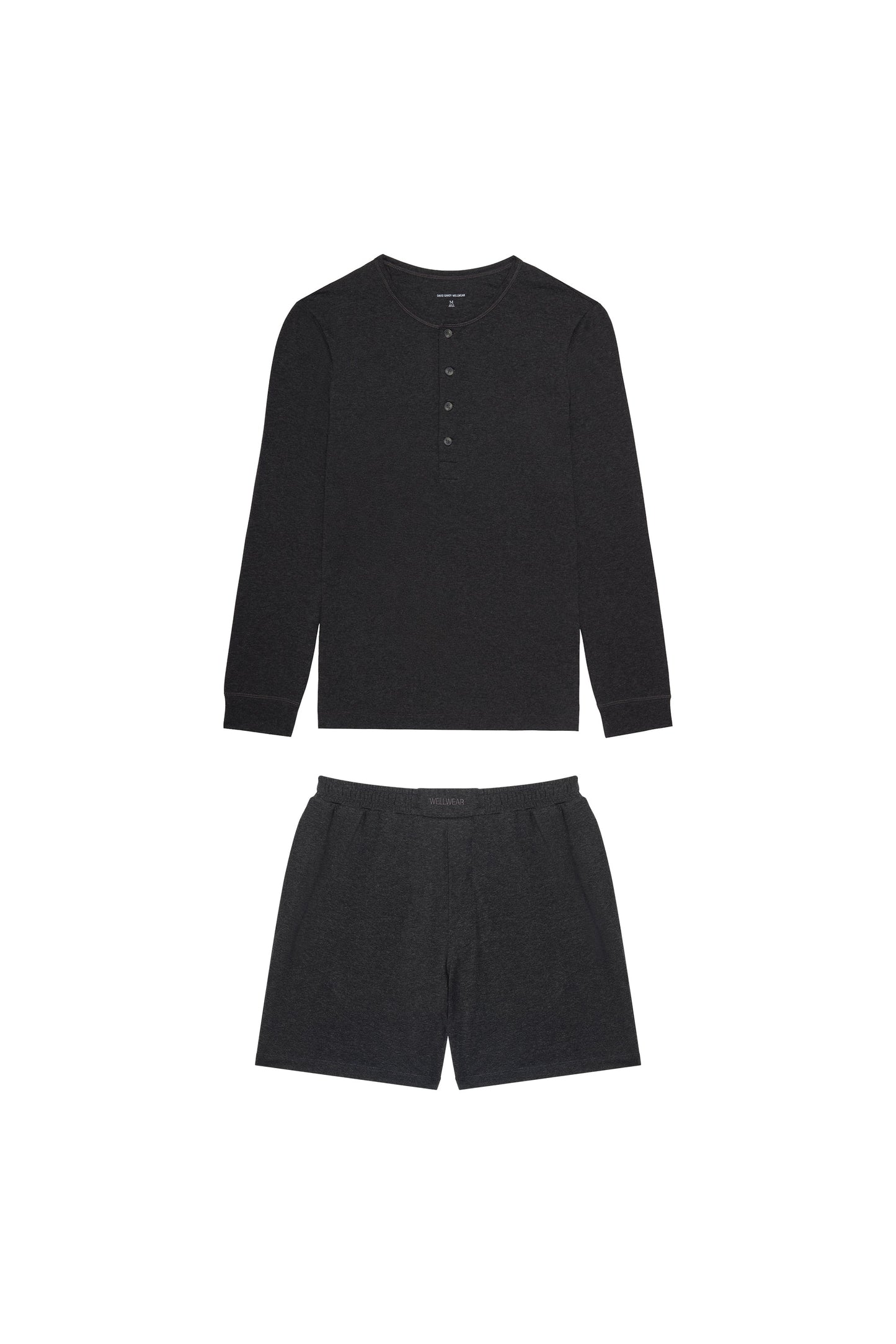 Premium Pyjama Long Sleeve Henley Short Set