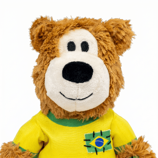 Kong Wild Knots Urso Brasil — Brinquedo de Pelúcia com Corda para Cães de Mordida Leve a Moderada