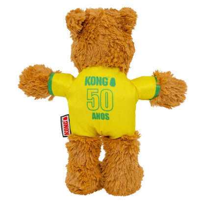 Kong Wild Knots Urso Brasil — Brinquedo de Pelúcia com Corda para Cães de Mordida Leve a Moderada