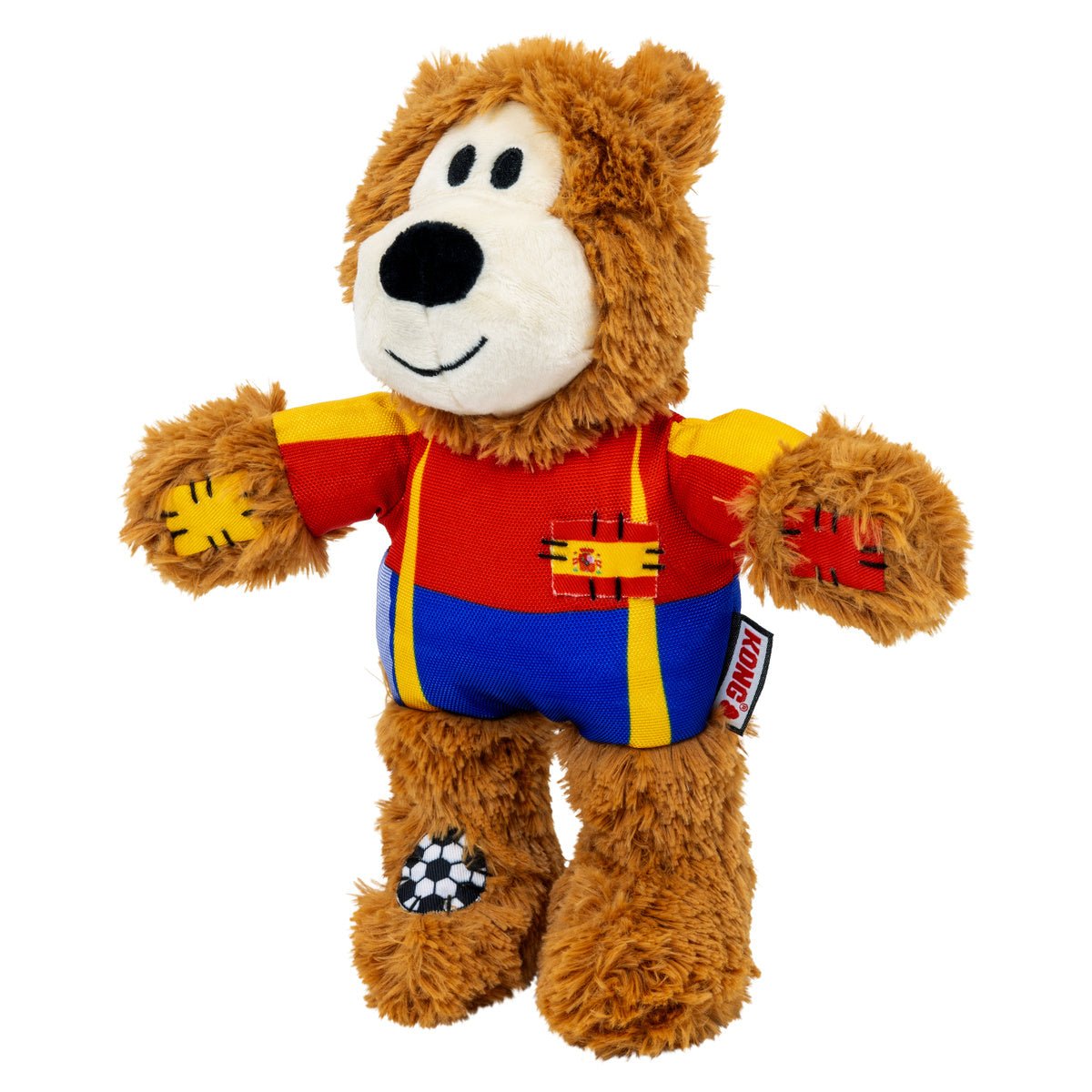 Kong Wild Knots Urso Espanha — Brinquedo de Pelúcia com Corda para Cães de Mordida Leve a Moderada