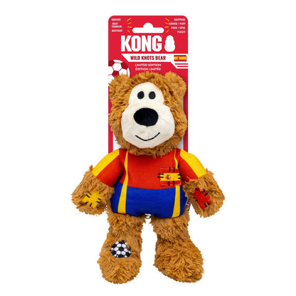 Kong Wild Knots Urso Espanha — Brinquedo de Pelúcia com Corda para Cães de Mordida Leve a Moderada