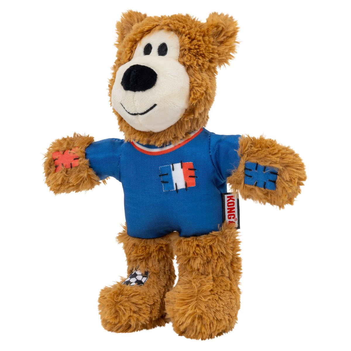 Kong Wild Knots Urso França — Brinquedo de Pelúcia com Corda para Cães de Mordida Leve a Moderada