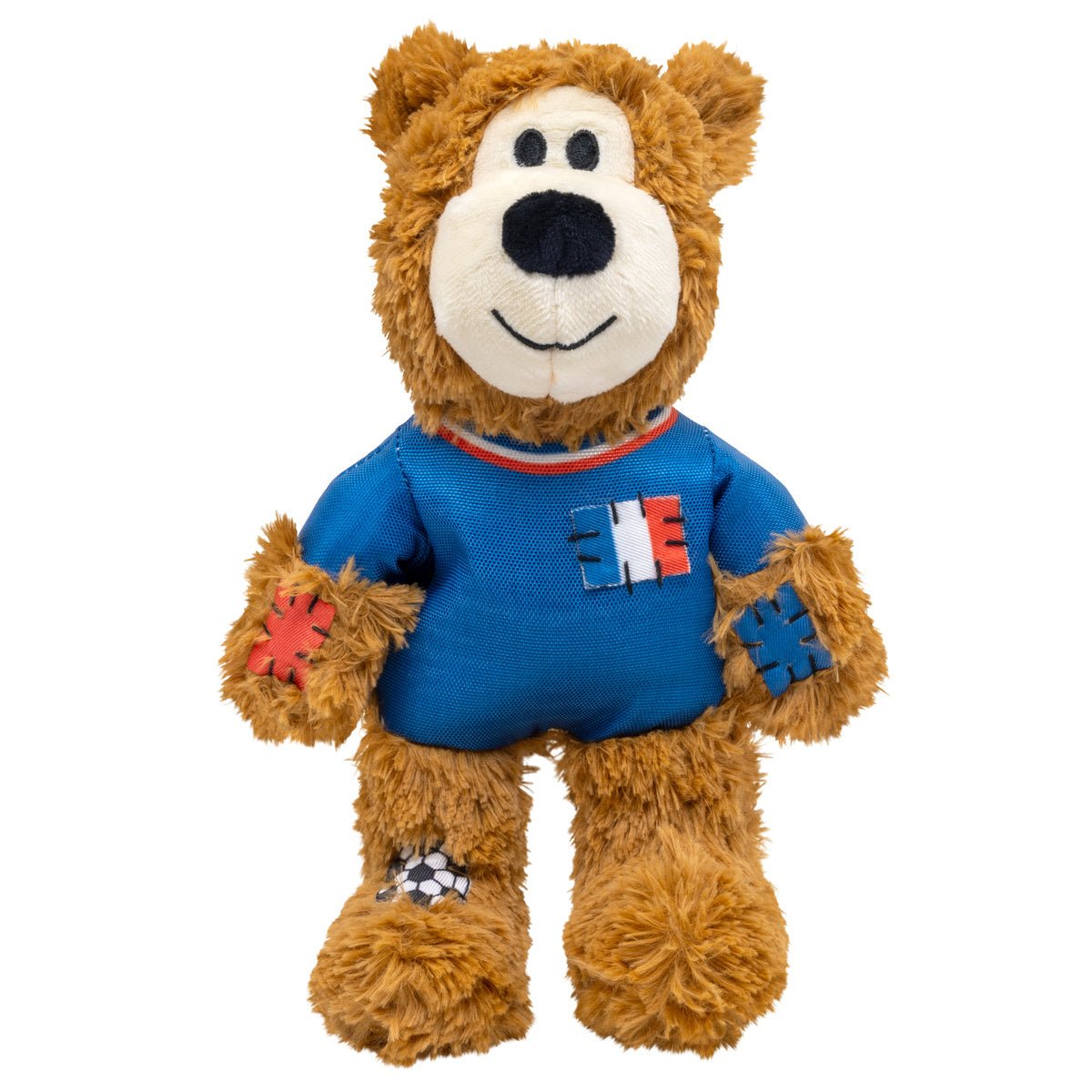 Kong Wild Knots Urso França — Brinquedo de Pelúcia com Corda para Cães de Mordida Leve a Moderada